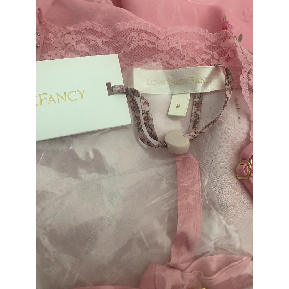 NWT LoveShackFancy Larinda Dress Floral Lace Trim Satin Mini Slipdress M - Picture 3 of 11